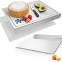 2026 New Stainless Steel Cutting Boards for Kitchen, Chopping Boards with Juice Grooves, Metal Kneading Board with Lip for Baking, Countertop Cutting Board for Food Prep Meat Vegetables (19.7"X15.8"), 36"L x 23"W