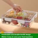 Taiuloo Divided Serving Tray with Airtight Lid and Handle, 6 Compartment Snackle Box Container, Portable Snack Platters, Clear Fridge Organizer & Food Storage for Veggie, Fruit, Charcuterie, Nuts