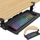 Snughome Height Adjustable Keyboard Tray Under Desk, Pull Out Keyboard & Mouse Tray with Sturdy C Clamp for L Shaped Table, 26.4''(30.9'' Including Clamps)11.8'' Slide-Out Computer Keyboard Drawer
