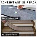 1PC Stair Treads Non-Slip Washable Peel and Stick Stair Treads for Wooden Steps Indoor Reusable Stair Carpet Treads Adhesive Stair-Runner Rugs for Kids and Dogs Elder30"x30"Black)