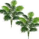 2PCS Artificial Palm Plant 30" Fake Tropical Areca Palm Leaves Bushes Tree Leaf Large Faux Greenery Stem Shrubs for Indoor Outdoor Home Garden Arrangement Jungle Safari Wedding Party Decor, 12 Leaves