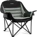 Oversized Camping Chair, Portable Folding Camping Chairs with Side Pocket, Cup Holder and Carry Bag, Heavy Duty Outdoor Camping Chairs for Adults, Fishing, Sports, Trip, up to 400lbs, Style 4 (Black)