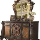 Acme Versailles Arched Top Wood Frame Dresser Mirror in Cherry Oak