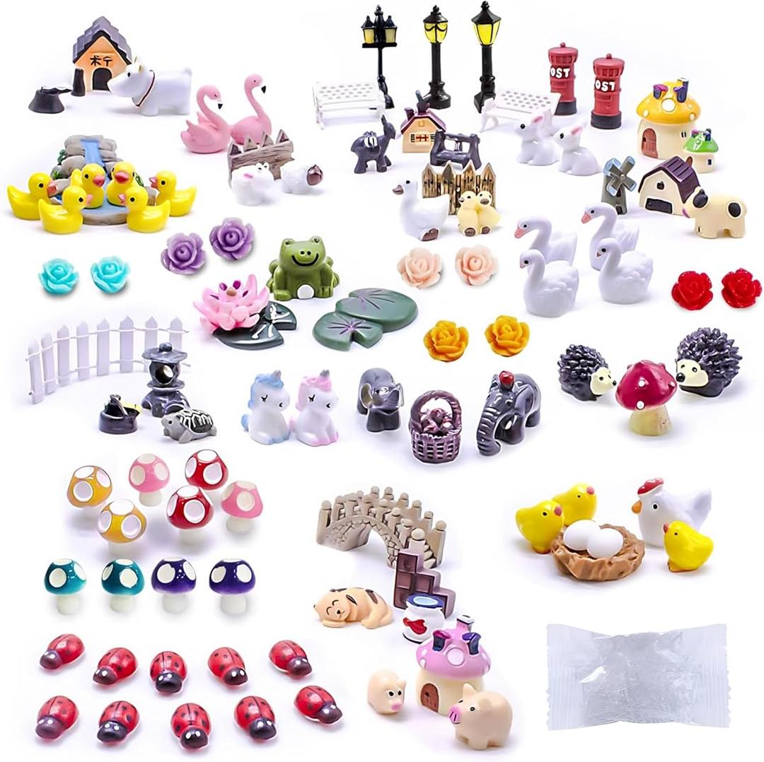 Dracarys Selected 100 Pcs Fairy Garden Accessories, Mini Resin Animals, Miniature Figurines, Micro Landscape Ornaments Kit, Garden DIY Animals, Environmental Resin, Forest Encounters Dracarys Selected 100 Pcs Fairy Garden Accessories, Mini Resin Animals, Miniature Figurines, Micro Landscape Ornaments Kit, Garden DIY Animals, Environmental Resin, Forest Encounters