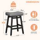 Raynesys 24 Inche Bonded Leather Counter Height Bar Stools Set of 3 Curved, 3 Pack-24"