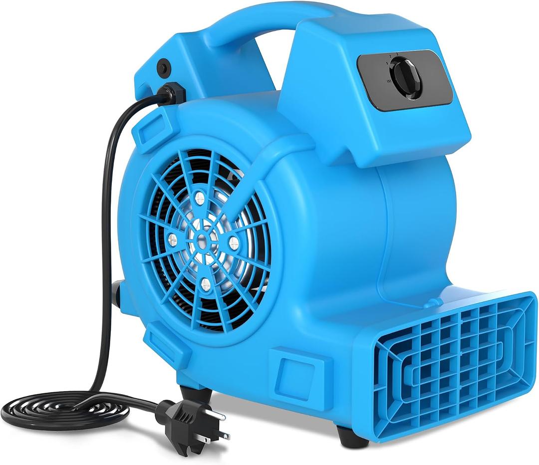 Bestronair Air Mover Blower Fan, 600 CFM Floor Drying Fan with 3 Speeds & 3 Angles, Portable Floor Blower Fan, Stackable Floor Blower for Carpet Drying, Home, Commercial Use, ETL Listed, Medium