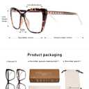 AMOMOMA Trendy TR90 Oversized Blue Light Reading Glasses Women,Stylish Square Cat Eye Glasses AM6031, Magnification Strength: 0.0 x