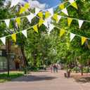 100 Feet Yellow & White Pennant Banner Flags String Hanging Yellow & White DIY Triangle Bunting Flags,Party Decorations for Grand Opening,Party Events Celebration,60 Pcs