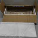 WOPITUES Floating Shelves with Gold Metal Guardrail, Shelves for Wall Decor Set of 3, Wall Shelves for Bedroom, Bathroom, Kitchen, Living Room, Plants, Picture Frames, Art- White and Gold (15.7 inch)