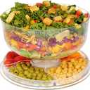 Cake Stand with Dome Cover, 6-in-1 Multi-Purpose Use, Cake Stand with Lid, Serving Platter, Punch Bowl, Desert Platter and More, BPA Free