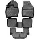 RizLiner Ford Explorer 2015-2019 (Bench Seating) 7 Seats Floor Mats Custom Fit Rubber 3D Car Mats Laser Measured 1st & 2nd & 3rd Row Floor Liners All Weather Waterproof (Front & Rear)