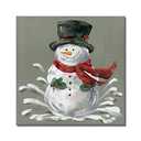 Christmas Wall art,Snowman with Hat Modern Painting Picture Print on Canvas Artwork Winter Scene for Christmas Décor New Year Home Decor,24" x 24"