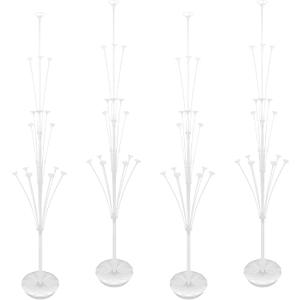Aneco 4 Set Balloon Stand Kit for Floor, Balloon Tower Backdrop Decoration For Table, Sesame Street Party Decorations with Base Pole Water Bag for Wedding Baby Shower Birthday Party, Only White Stand