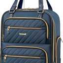 LUGGEX Underseat Carry On Luggage with Wheels, Stylish Lightweight Under Seat Luggage, Soft Sided Personal Item Suitcase for Short Trip (Blue, 16 Inch)