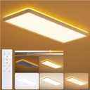23 Inch Dimmable LED Flush Mount Ceiling Light Fixture with Remote, Square Low Profile Ceiling Light,3000K6500K Color Changing,1800K Night Light,White,for Bedroom,Kitchen,Living Room