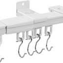 Curtain Track, Set of 1: 2.8~4.9ft,Retractable rod for Ceiling and Wall Mounting with Silent Rollers and Hooks for Living Room and office,quick Installation for Space Partition Divider