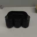 Utensil Caddy Silverware Holder Fork Spoon Napkin Paper Plate Organizer Metal Utensil Holder Cutlery Flatware Organizers for Party Kitchen Countertop Camping Picnic - Black Mesh