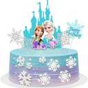 6 Pcs Cute Anime Birthday Cake Toppers, Snow Theme Princess Cake Decorations, Perfect for Birthday Parties, Themed Parties, and Everyday Celebrations