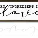 WKYAER Inspirational Love Signs, Farmhouse Kitchen Decor for Wall Table Shelf, Home Decor Accent, Decorative Wooden Table Sign, The Secret Ingredient is Always Love Sign 17.8x4x1.2 inches 63