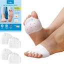Toe Separators & Metatarsal Pads for Women & Men  4 Pcs Gel Toe Spacers, Soft Ball of Foot Cushion for Pain Relief, Metatarsalgia, Morton's Neuroma, All Day Comfort for Long Walking & Standing
