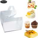BURLIHOME 6x6x5Inch Transparent Bakery Boxes,20Pcs Clear Cake Box for Cake Chocolate Donut,Treat Boxes Gift for Party Wedding Graduation