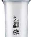 BlenderBottle Classic V2 Shaker Bottle Perfect for Protein Shakes and Pre Workout, 28-Ounce, Clear/Black