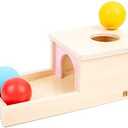 Adena Montessori Object Permanence Box with Tray Three Balls Montessori Toys for 6-12 Months Baby 1 Year Old Infant Toddler (Small Box - for Girl)
