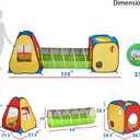 UTEX 3 in 1 Pop Up Play Tent with Tunnel, Ball Pit for Kids, Boys, Girls, Babies and Toddlers, Indoor/Outdoor Playhouse