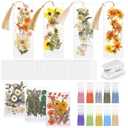Fuyoooo 376 Pcs Dried Flower Bookmark Making Kit, 150 DIY Bookmark Laminating Pouches with 150 Tassels and Puncher DIY Project Gifts for Mother's Day Women Book Lovers(2 x 6 Inch, Light Colors)