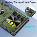 VEGO for Galaxy S24 Ultra Case with Kickstand, Slide Camera Lens Protector & Rugged Belt Clip Holster Full-Body Drop Tested Protective Cover for Samsung S24Ultra 6.8 Inch - Army Green