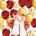 Graduation Decorations Red Gold 2026 /Red Gold Graduation Party Decorations/Birthday Party Picnic Party Wedding/Christmas 2 Sets Table Centerpiece Balloon Stands Valentines Day Backdrop