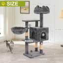 Cat Tree Tower with Metal Frame Hammock, 40'' Cat Trees for Indoor Cats Large Adult, Cat Towers with Scratching Post, Cats Condo Furniture with Cloud Top Perch, Cats Climbing Tower for Kittens(Grey)