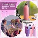Yaomiao 36 Pcs Lightweight Aluminum Water Bottle Bulk 17 oz Leak Proof Bike Water Sports Bottles with Buckle and Twist Cap Team Reusable for Sports Gym Bicycle Camping(Pink Tones)