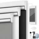 Motorized Blinds, Blackout Roller Blinds with Remote Control & Solar Panel