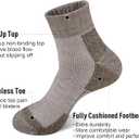 ECOEY Men's Merino Wool Cushioned Hiking Trekking Socks 4 Pairs, Quarter Length with Moisture Wicking (10-13, Oliver2)