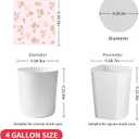 2 x Trash bags, 4 Gallon Trash Bags Drawstring, Colorful & Portable Small Trash Bags with Lily Printed, Tear-Resistant Garbage Bags 4 Gallon for Bathroom Office Trash Cans, 78 Count