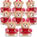 6pcs Cheerleading Bear Plush Bulk Cute Cheerleading 12 Inches Bears School Graduation Gift for Cheerleader Lovers Girl Boys Team Party Favors Gifts