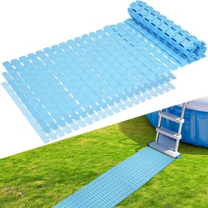 3 Pcs Ground Pool Drainage Walkway, 5.7x27.6 Inch Non-Slip PAbove Ground Walkways, Floor Protector Mat for Protecting Above Ground Pool Spas Passways Patio and Away from Litter