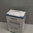 Electric Lunch Box, 12V/24V/110V Portable Food Warmer with SS Fork & Spoon for Car/Truck/Office, 80W Self Heating Lunch Box with 1.5L 304 Stainless Steel Container & 0.45L PP Fruit Box Blue