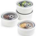 Ramekins 6 oz with Lids Oven Safe, Small Creme Brulee Ramekins with Covers, Ceramic Ramekin Set of 4, Mini Prep Pinch Bowls - Dishwasher and Oven Safe, White