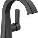 Delta Lineax Matte Black Bathroom Faucet 1 Hole, Single Hole Bathroom Sink Faucet for Vanity, Metal Push-Pop Drain Assembly, Matte Black 562SH-BLMPU-DST