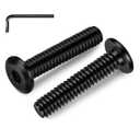MewuDecor 5/16-18 x 2" Flat Head Socket Head Screw Furniture Bolts Countersunk Connector Screws, Stainless Steel 18-8 (304), Black Oxide, Fully Threaded, 10 PCS