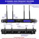 MicrocKing Wireless Microphone System, 8-Channels UHF Cordless Dynamic Handheld Mics, Long Range 400ft, Auto Connect, Ideal for Karaoke Party Wedding Speech and Outdoor Events
