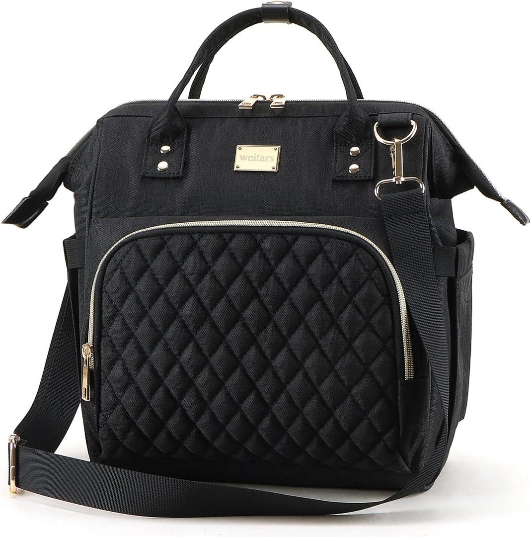 Weitars Lunch Bag for Women Cute Lunch Bag For Work,Insulated Lunch Box Cooler Bag Leakproof Wide-Open Lonchera Lunchbag Lunch Tote With Pockets And Adjustable Strap For Office Picnic Beach (Black)