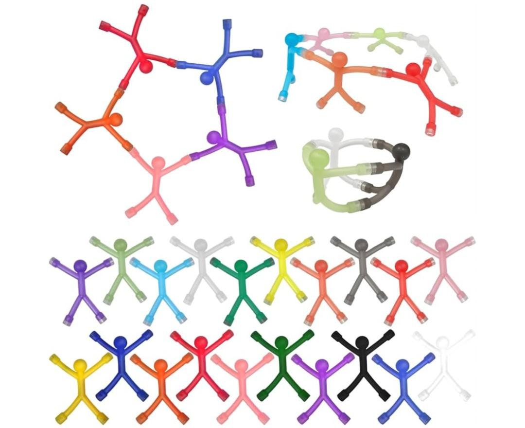 M.best 20pcs Magnetic Fidget Travel Toys for Kids, Novelty Magnet Men Figures Toys for Road Trip, Airplane Play, Classroom Prizes, Easter Egg Stuffers, Stocking Stuffer Gifts