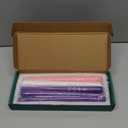 Christmas Advent Candles Set, 3 Purple 1 White and 1 Pink Taper Candles, 10 Inch Unscented Candlestick for Seasonal Celebrations