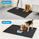 URMONA 25'' x 19'' Waterproof Silicone Under Sink Mat Cabinet and Counter Protector, Shelf Liner for Kitchen and Bathroom, Storage and Organizers, Litter Mat, Pet Cat Puppy EssentialsBlack