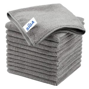 MR.SIGA Microfiber Cleaning Cloth, All-Purpose Microfiber Towels, Streak Free Cleaning Rags, Pack of 12, Grey, Size 32 x 32 cm(12.6 x 12.6 inch)