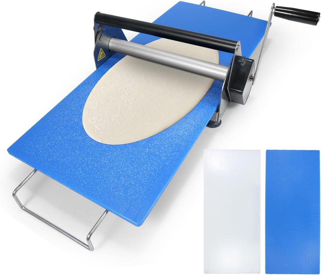 Dough Sheeter 12", Folding Dough Rolling Machine with 2 Rolling Boards, Compact Manual Dough Sheeter Machine