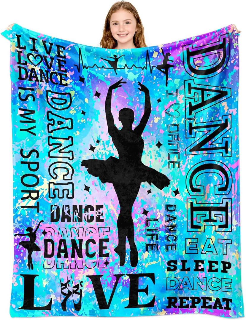 Dance Blanket Gifts for Girls Ballet Dancer Blanekts Dancing Stuff Accessories Dance Recital Gifts Soft Warm Throw Blanekt 50"x40"
